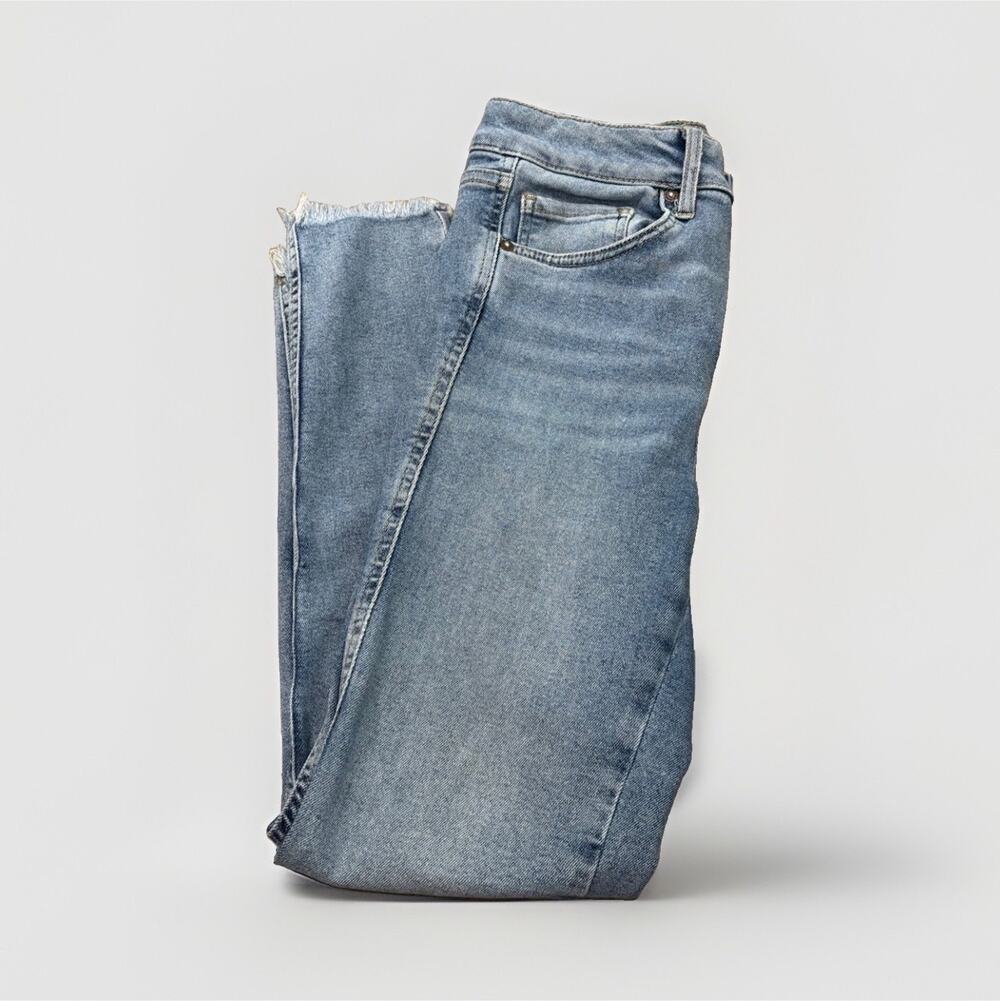 Free People We The Free Jeans 28 High Rise Straight Leg Raw Hem Cropped